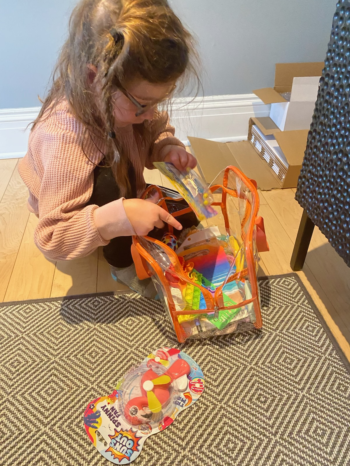 Student choosing a prize with earned tickets